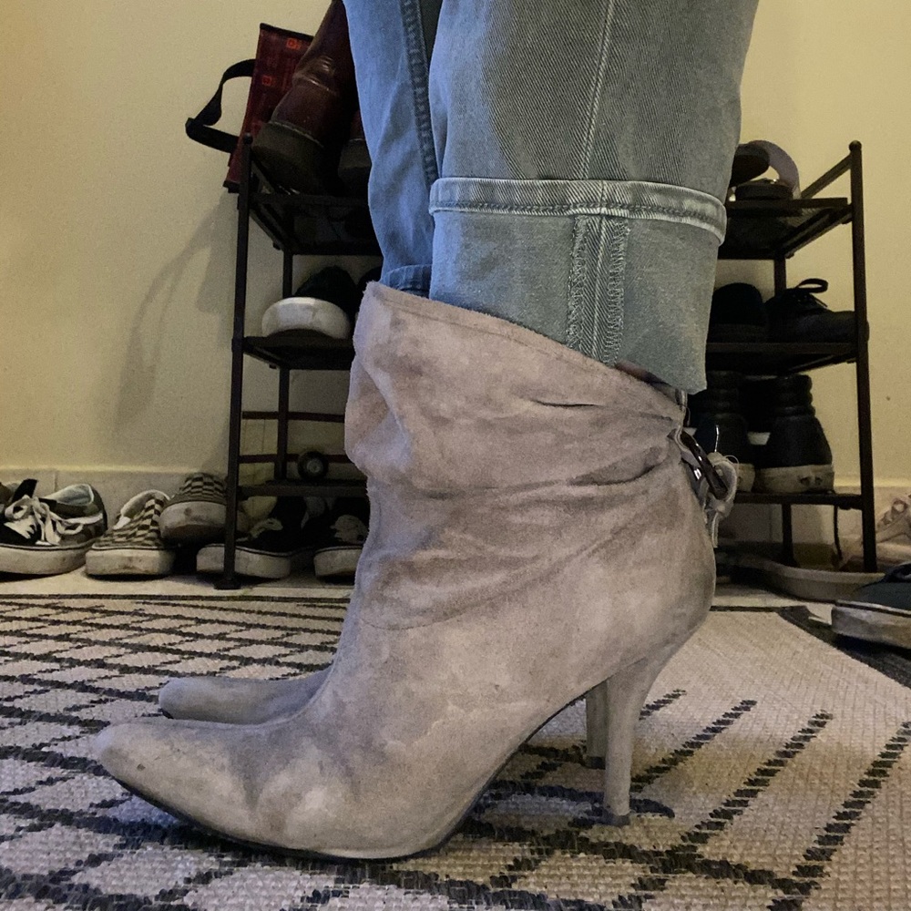 Slouchy suede ankle boots-trending again! VINTAGE